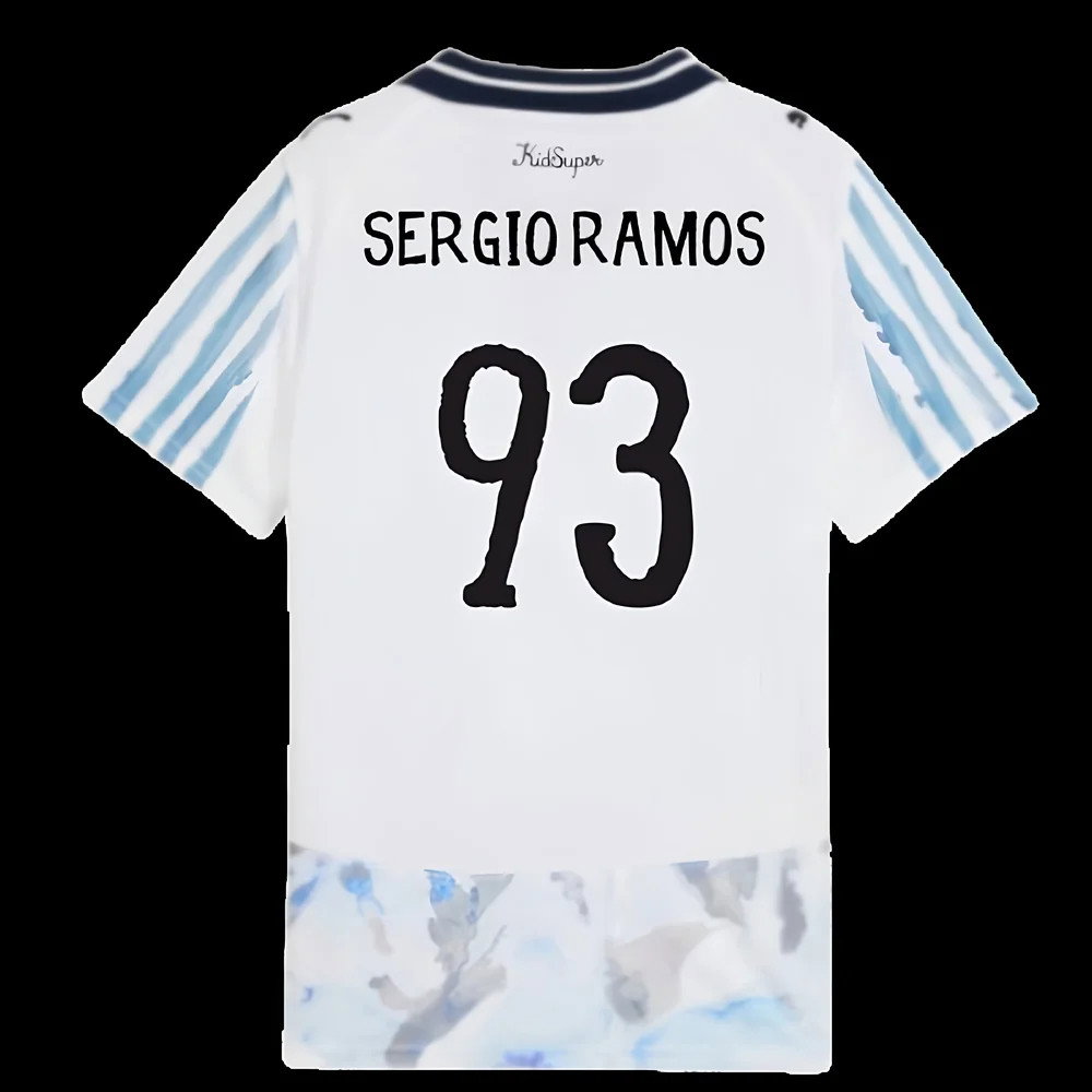 2025-2026 KIDSUPER x CF Monterrey CWC Shirt (White) - Kids (Sergio Ramos 93)
