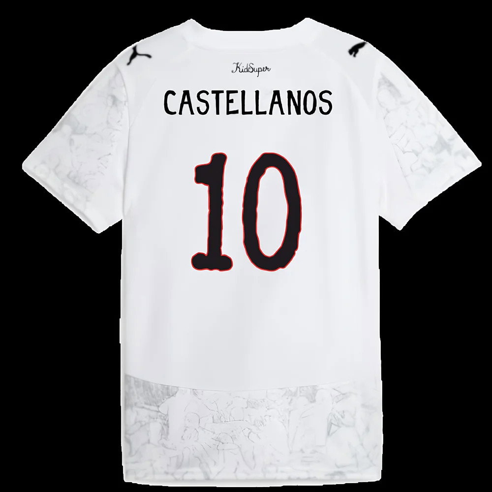 2025-2026 KIDSUPER x Manchester City CWC Away Shirt (White) - Kids (Castellanos 10)