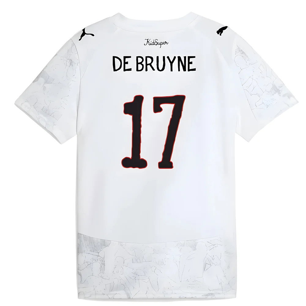 2025-2026 KIDSUPER x Manchester City CWC Away Shirt (White) - Kids (De Bruyne 17)