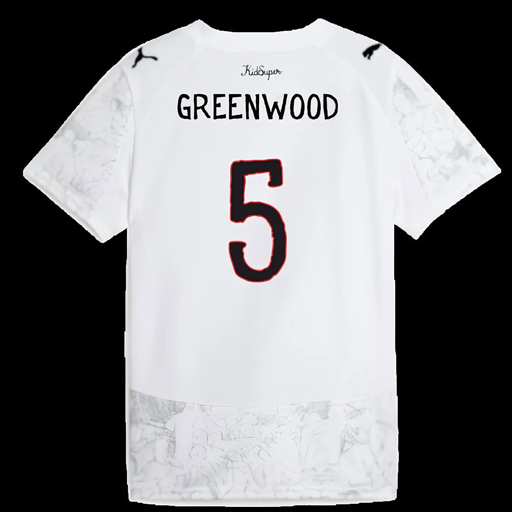 2025-2026 KIDSUPER x Manchester City CWC Away Shirt (White) - Kids (Greenwood 5)