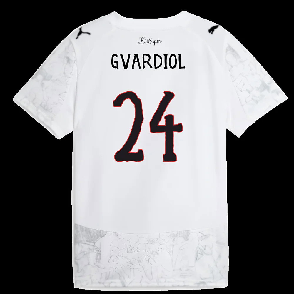 2025-2026 KIDSUPER x Manchester City CWC Away Shirt (White) - Kids (Gvardiol 24)