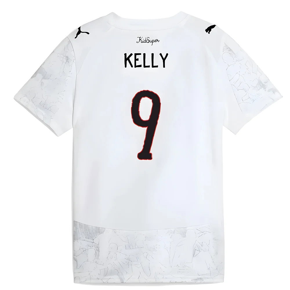 2025-2026 KIDSUPER x Manchester City CWC Away Shirt (White) - Kids (Kelly 9)