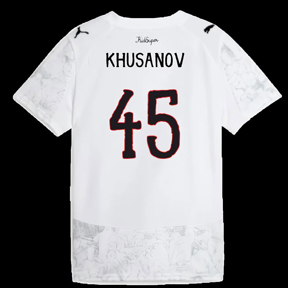 2025-2026 KIDSUPER x Manchester City CWC Away Shirt (White) - Kids (Khusanov 45)