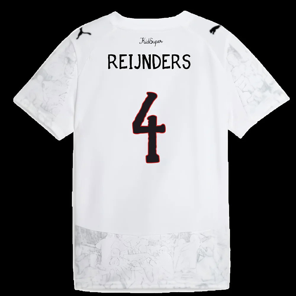 2025-2026 KIDSUPER x Manchester City CWC Away Shirt (White) - Kids (Reijnders 4)