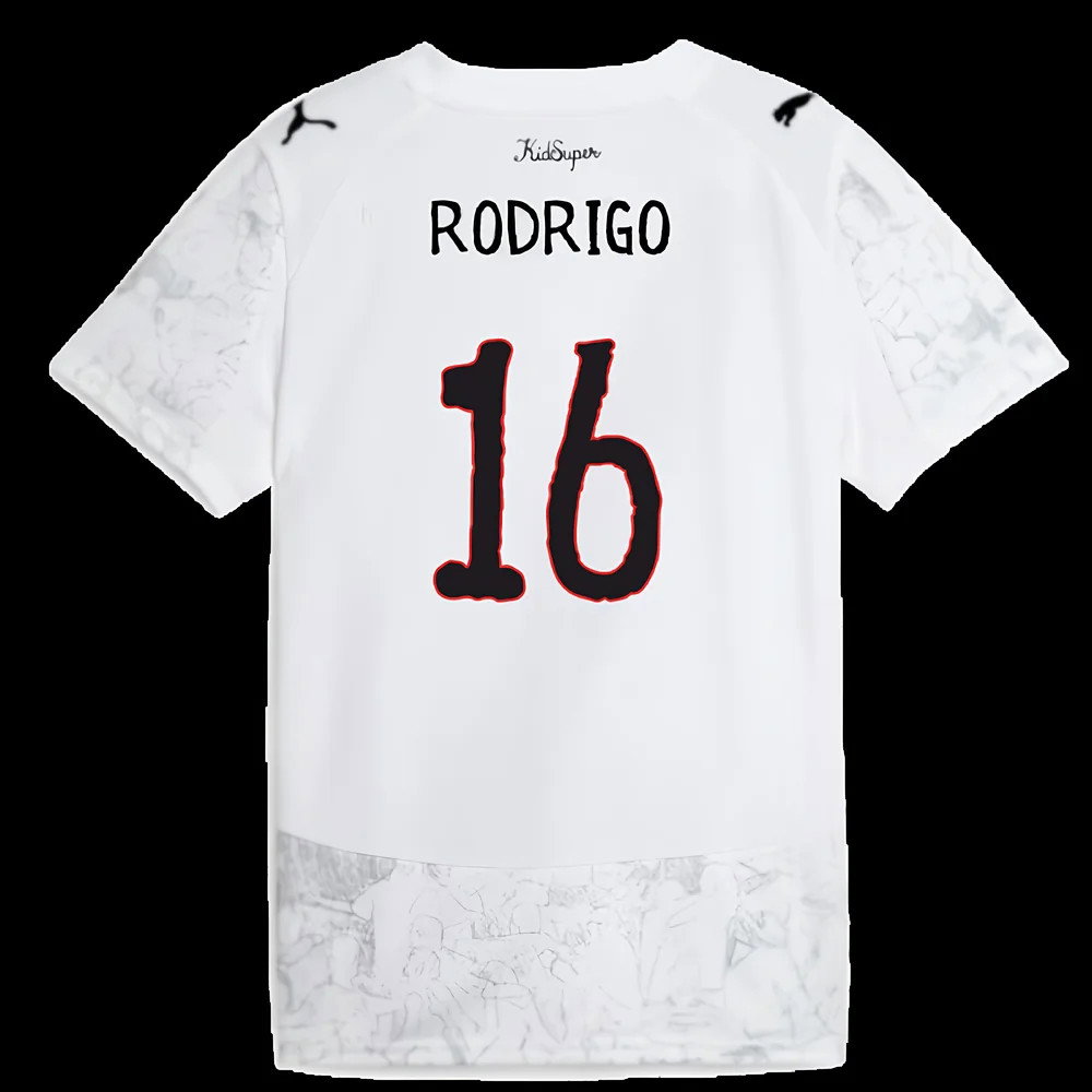 2025-2026 KIDSUPER x Manchester City CWC Away Shirt (White) - Kids (Rodrigo 16)