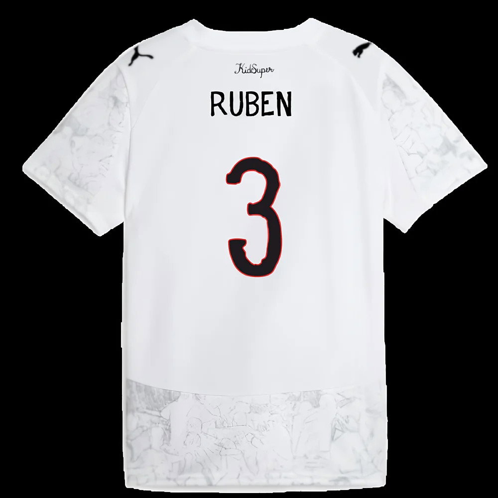 2025-2026 KIDSUPER x Manchester City CWC Away Shirt (White) - Kids (Ruben 3)