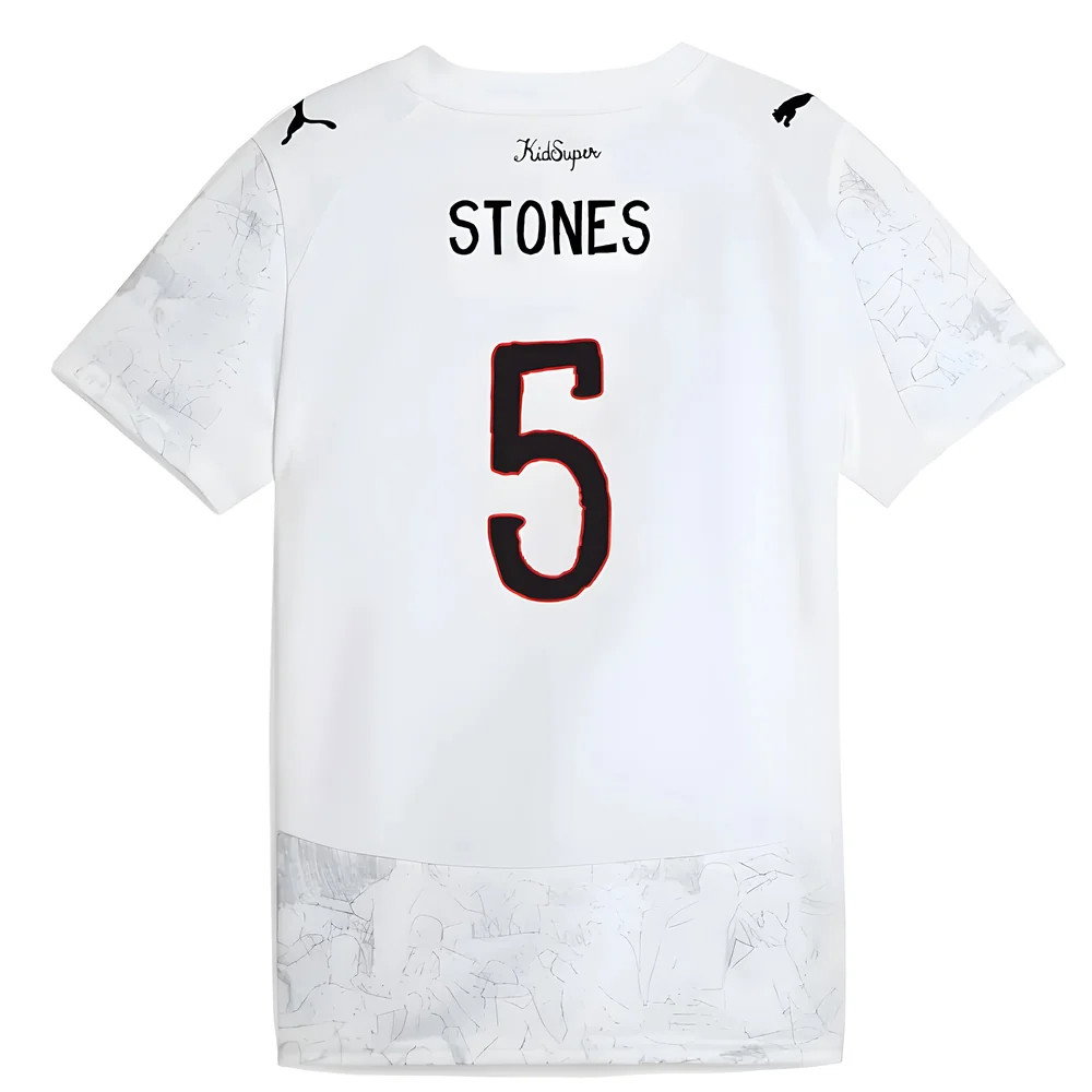 2025-2026 KIDSUPER x Manchester City CWC Away Shirt (White) - Kids (Stones 5)