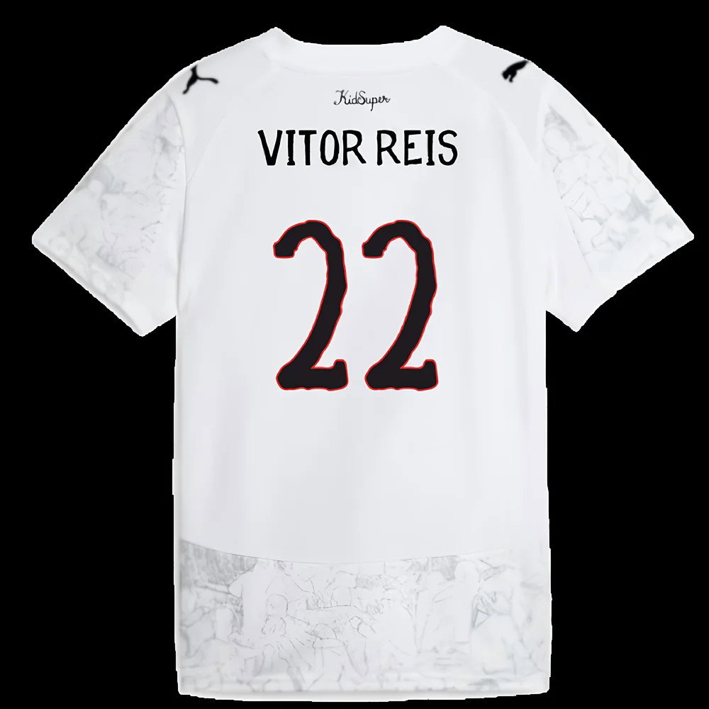 2025-2026 KIDSUPER x Manchester City CWC Away Shirt (White) - Kids (Vitor Reis 22)