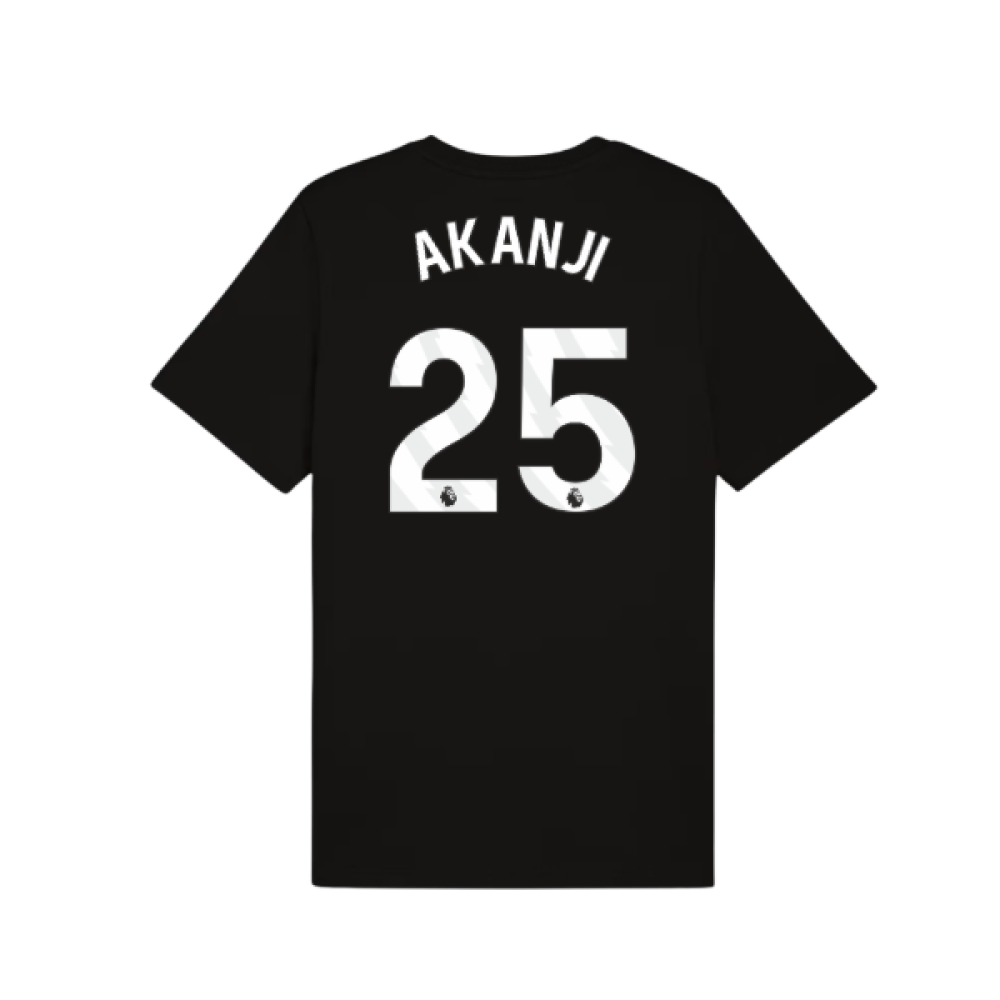 2025-2026 Man City FtblESS Tee (Black) (Akanji 25)