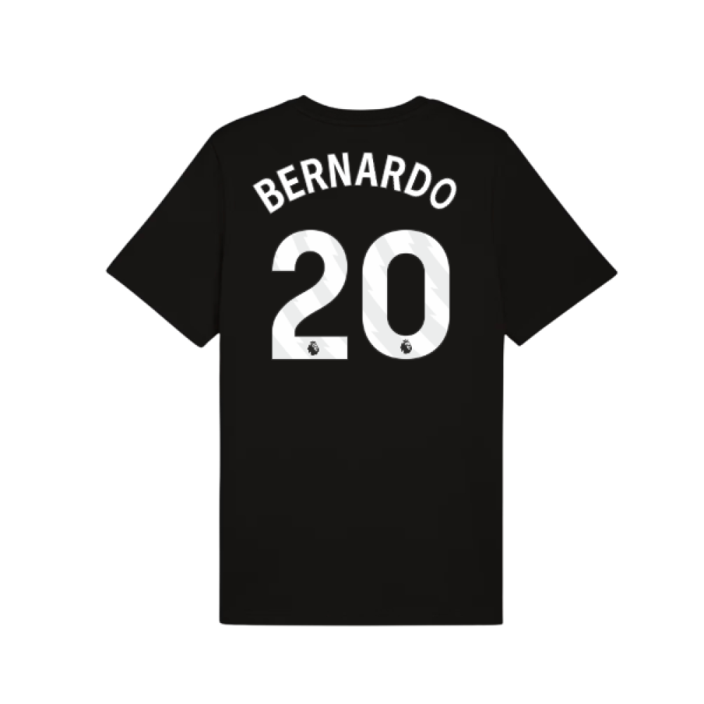 2025-2026 Man City FtblESS Tee (Black) (Bernardo 20)