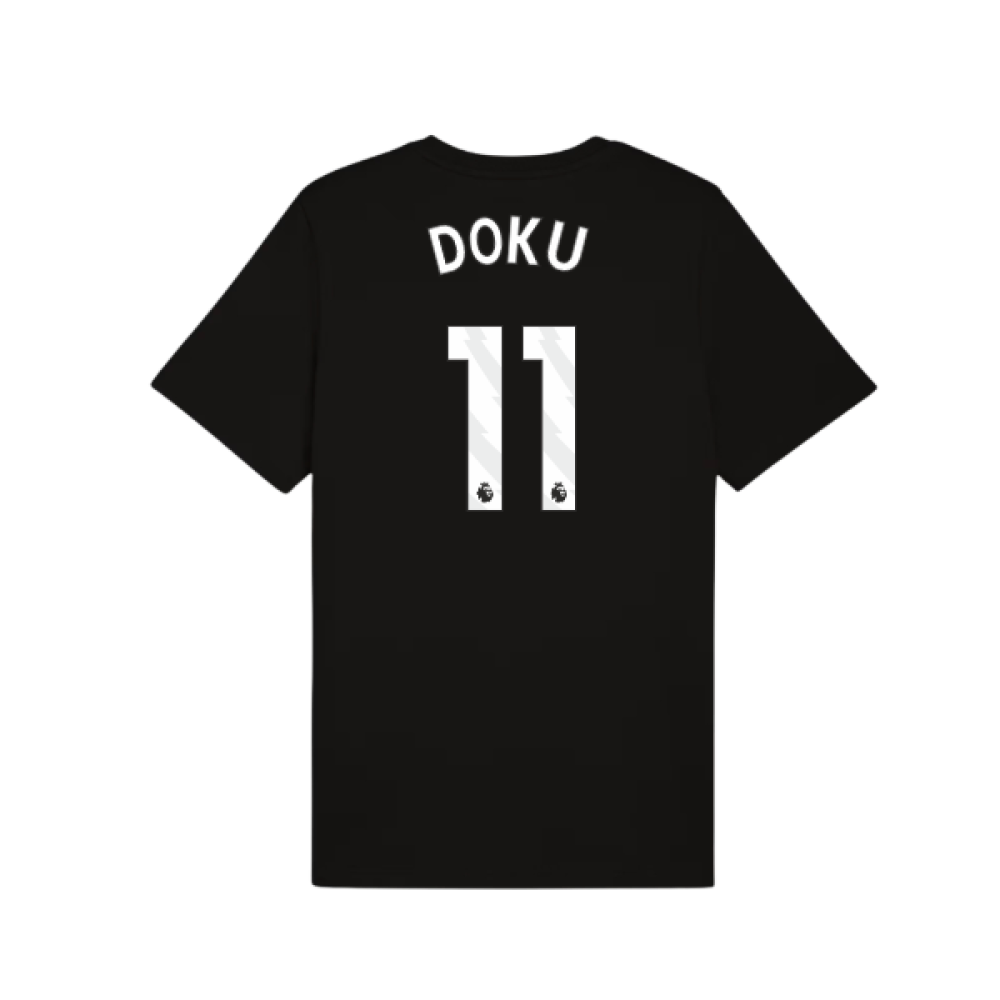 2025-2026 Man City FtblESS Tee (Black) (Doku 11)
