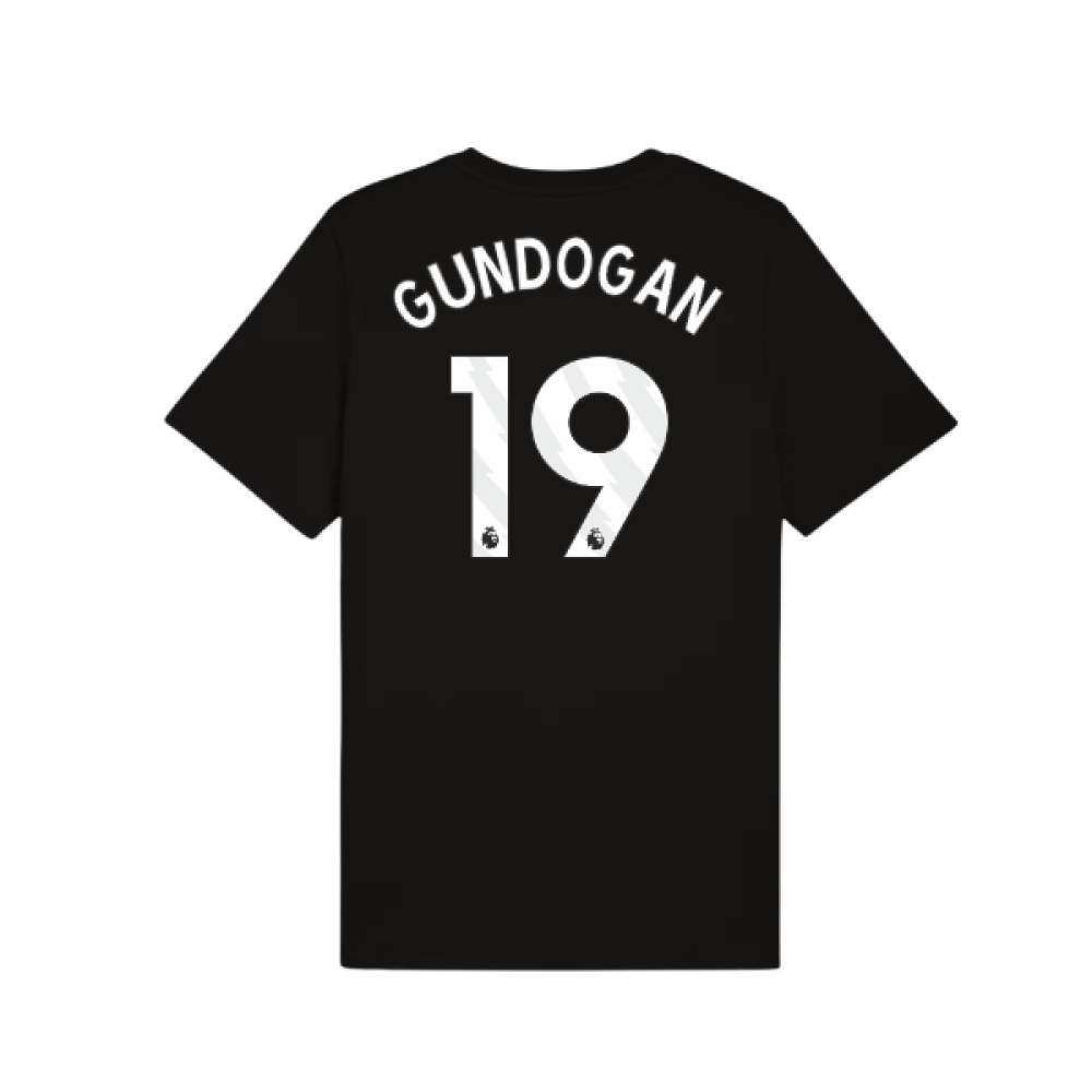 2025-2026 Man City FtblESS Tee (Black) (Gundogan 19)