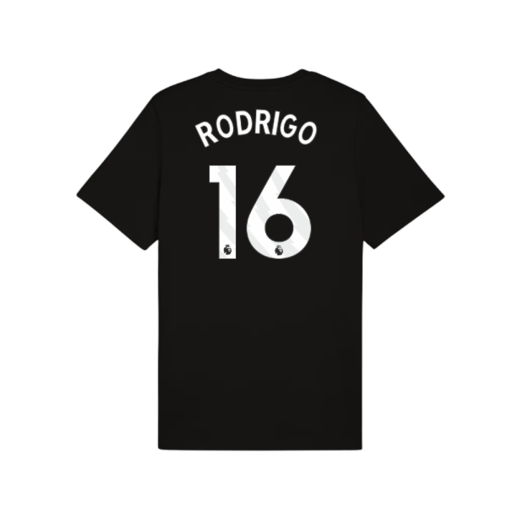 2025-2026 Man City FtblESS Tee (Black) (Rodrigo 16)