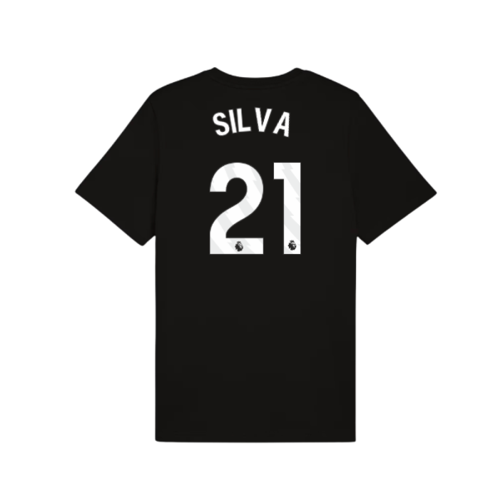 2025-2026 Man City FtblESS Tee (Black) (Silva 21)