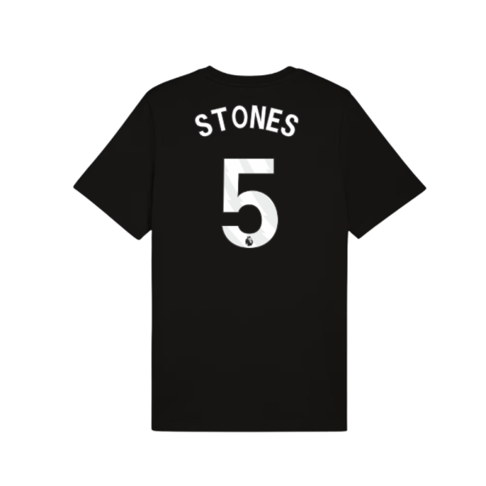2025-2026 Man City FtblESS Tee (Black) (Stones 5)