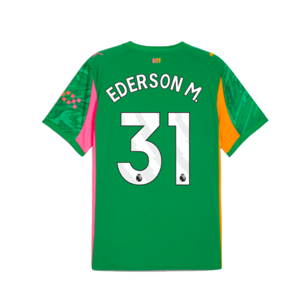 2025-2026 Man City Goalkeeper Away Shirt (Green) (Ederson M. 31)