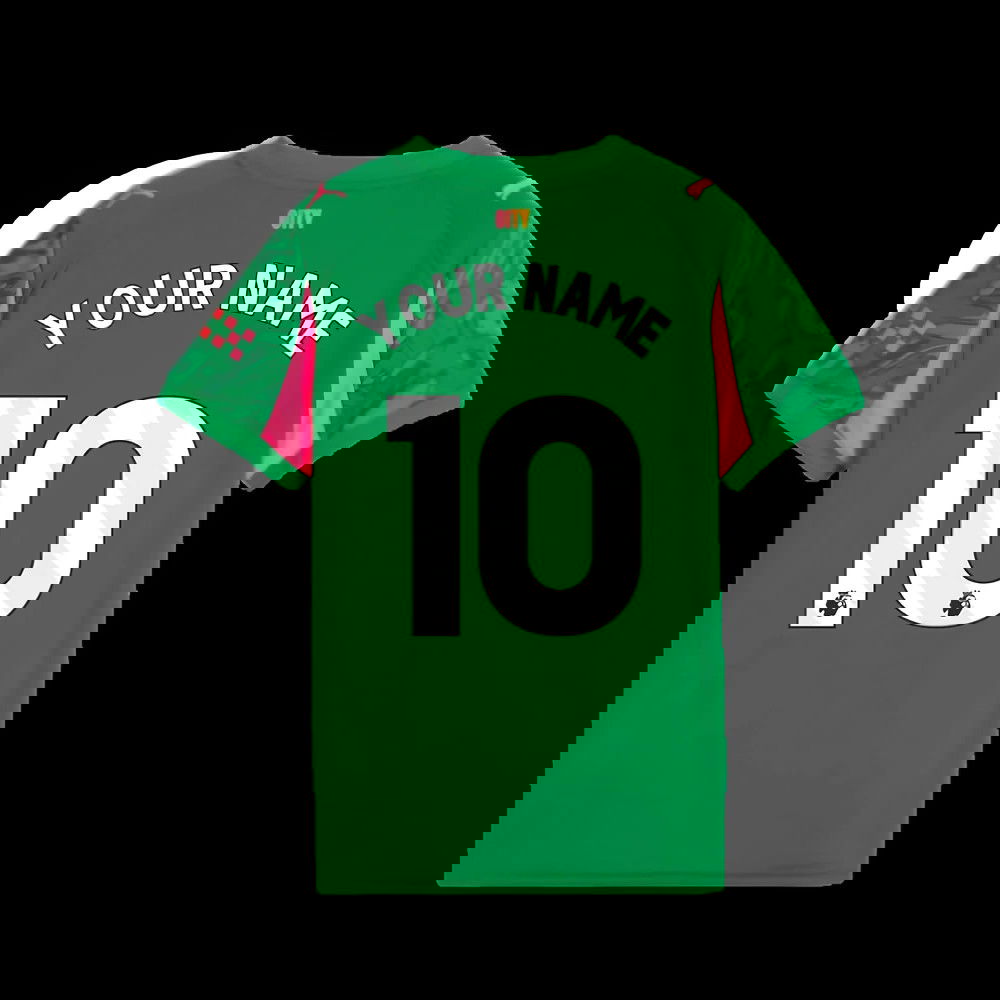 2025-2026 Man City Goalkeeper Away Shirt (Green) - Kids (Your Name)