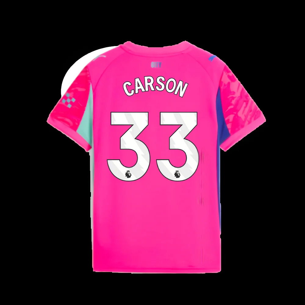 2025-2026 Man City Goalkeeper Home Shirt (Pink) - Kids (Carson 33)