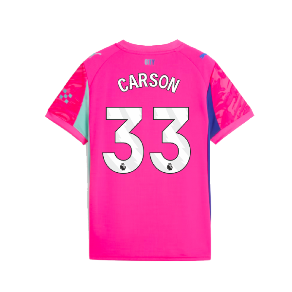 2025-2026 Man City Goalkeeper Home Shirt (Pink) - Kids (Carson 33)