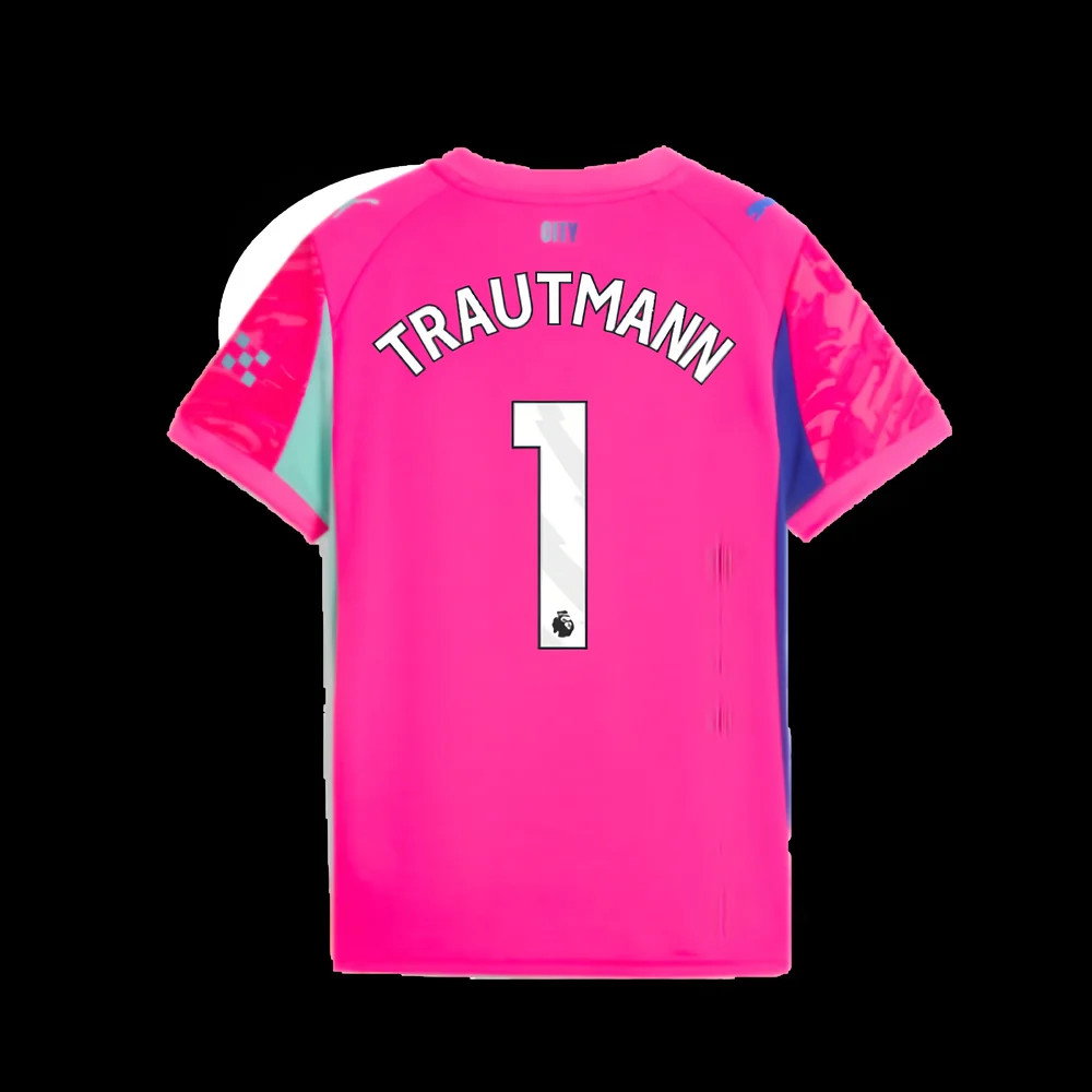 2025-2026 Man City Goalkeeper Home Shirt (Pink) - Kids (Trautmann 1)