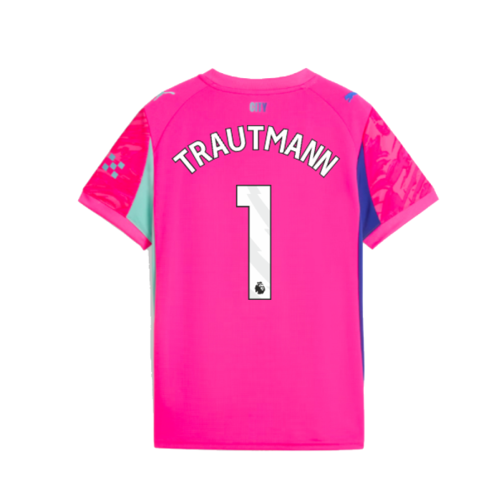 2025-2026 Man City Goalkeeper Home Shirt (Pink) - Kids (Trautmann 1)