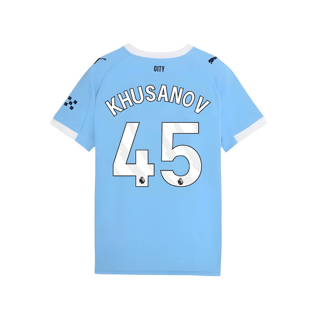 2025-2026 Man City Home Shirt (Kids) (Khusanov 45)