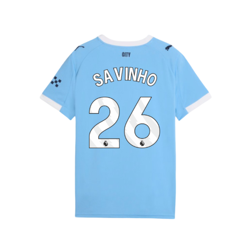 2025-2026 Man City Home Shirt (Kids) (Savinho 26)