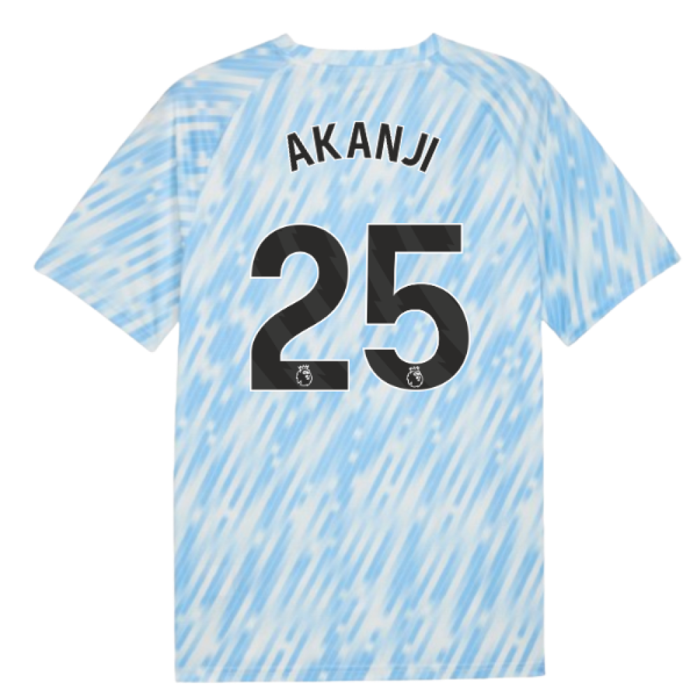 2025-2026 Man City Warm Up Jersey (Silver Sky) (Akanji 25)