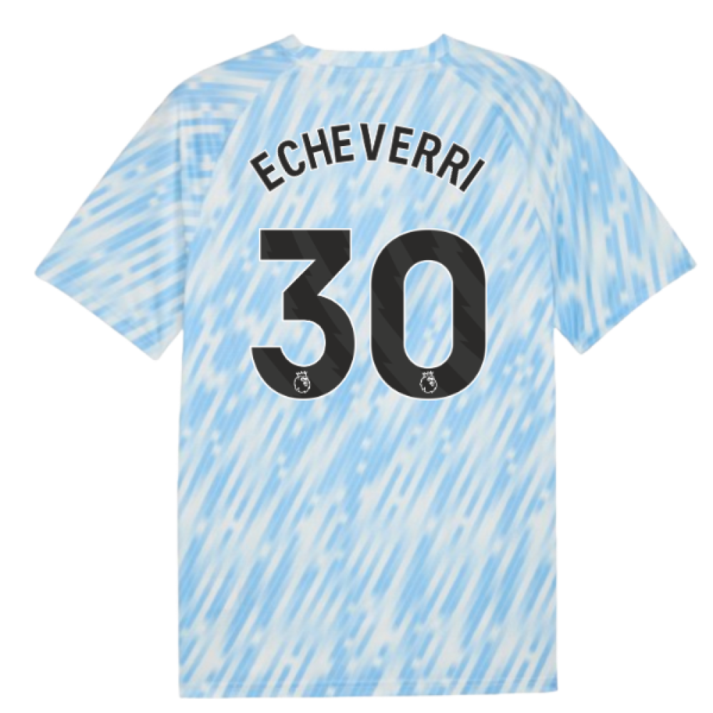 2025-2026 Man City Warm Up Jersey (Silver Sky) (Echeverri 30)