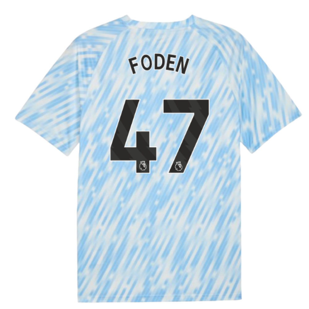 2025-2026 Man City Warm Up Jersey (Silver Sky) (Foden 47)