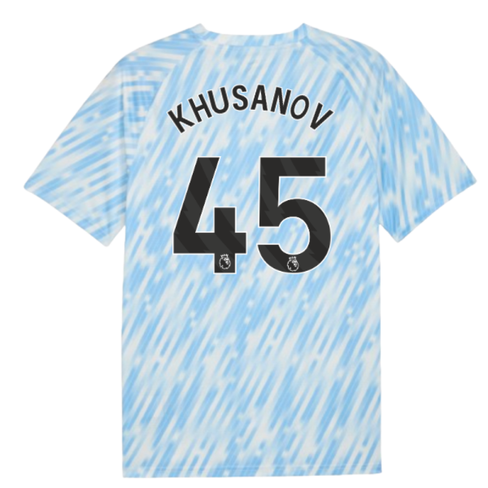 2025-2026 Man City Warm Up Jersey (Silver Sky) (Khusanov 45)