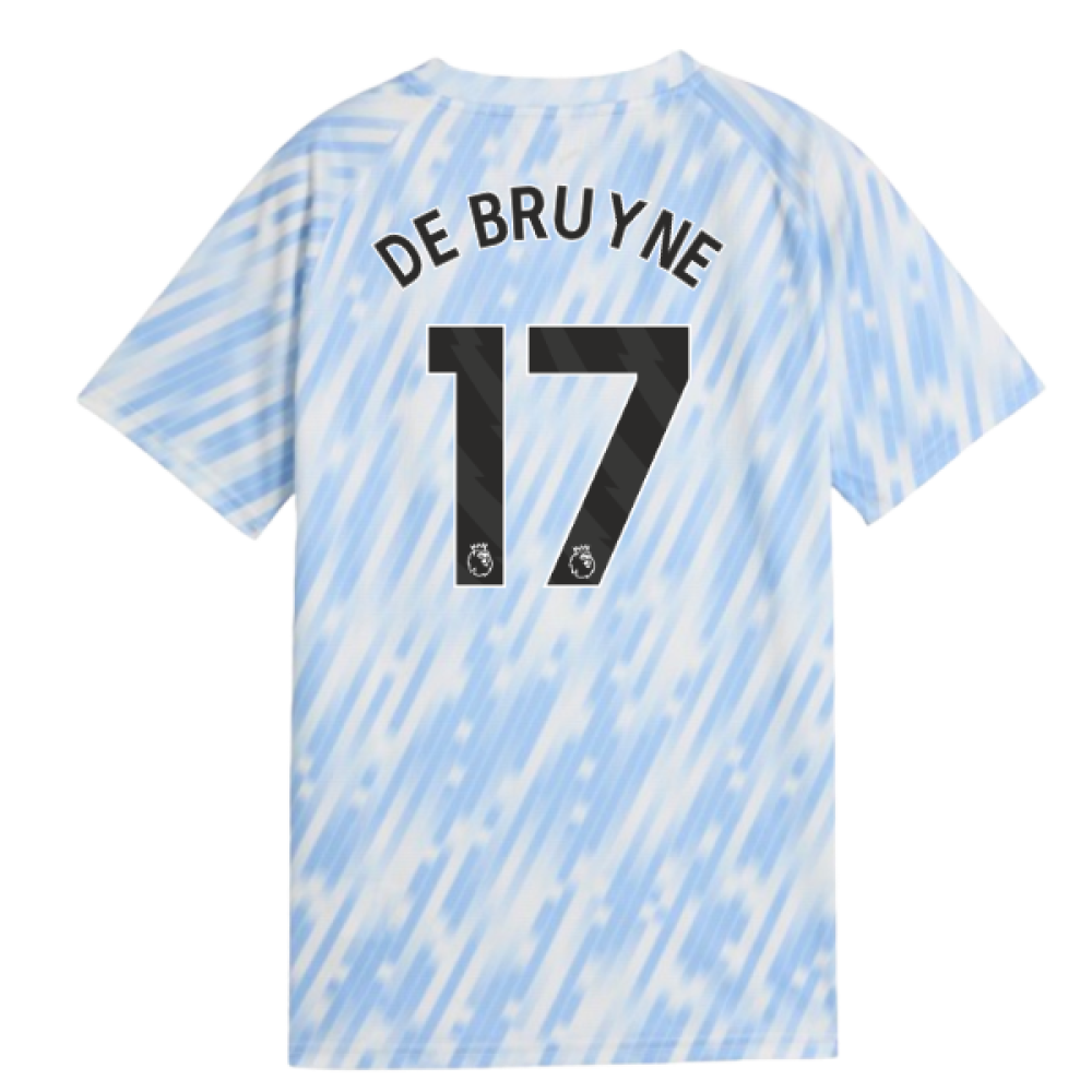 2025-2026 Man City Warm Up Jersey (Silver Sky) - Kids (De Bruyne 17)