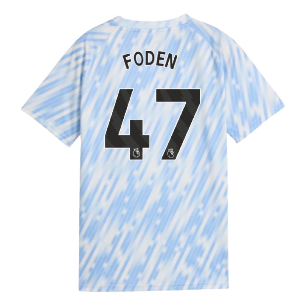 2025-2026 Man City Warm Up Jersey (Silver Sky) - Kids (Foden 47)