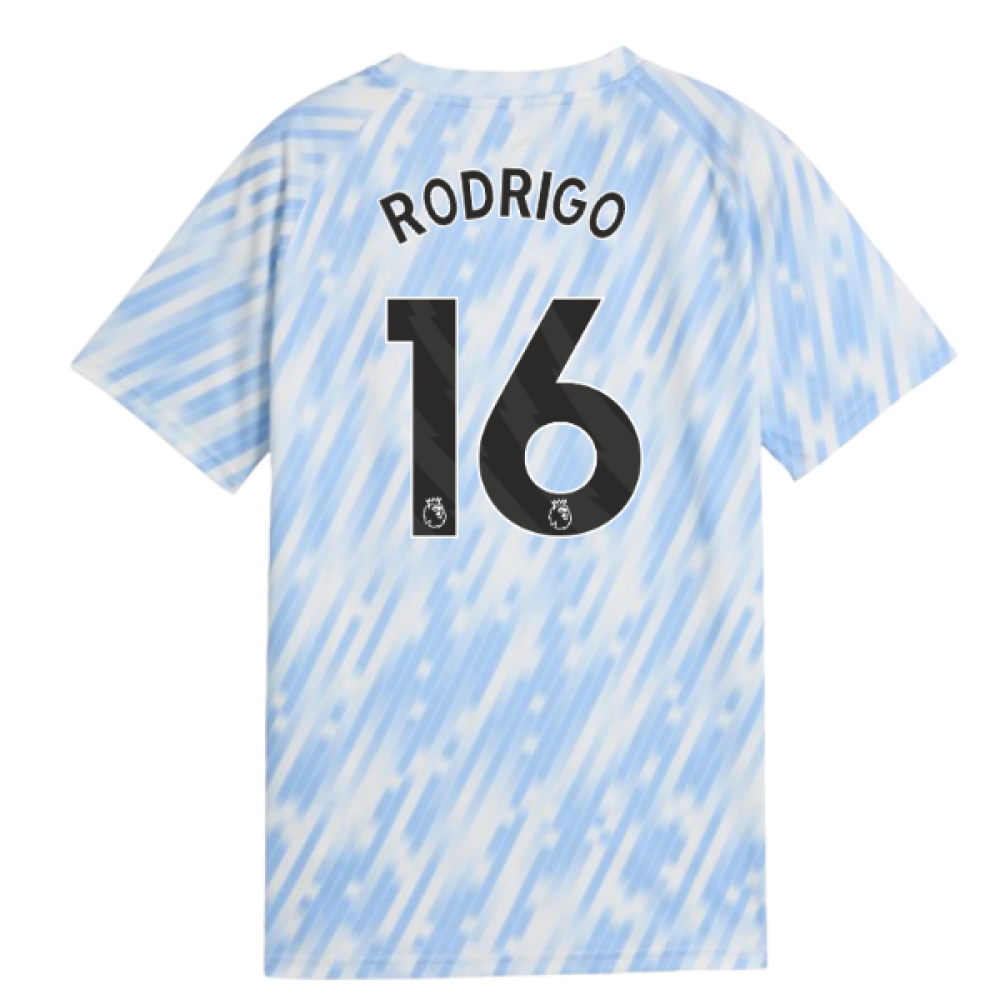 2025-2026 Man City Warm Up Jersey (Silver Sky) - Kids (Rodrigo 16)