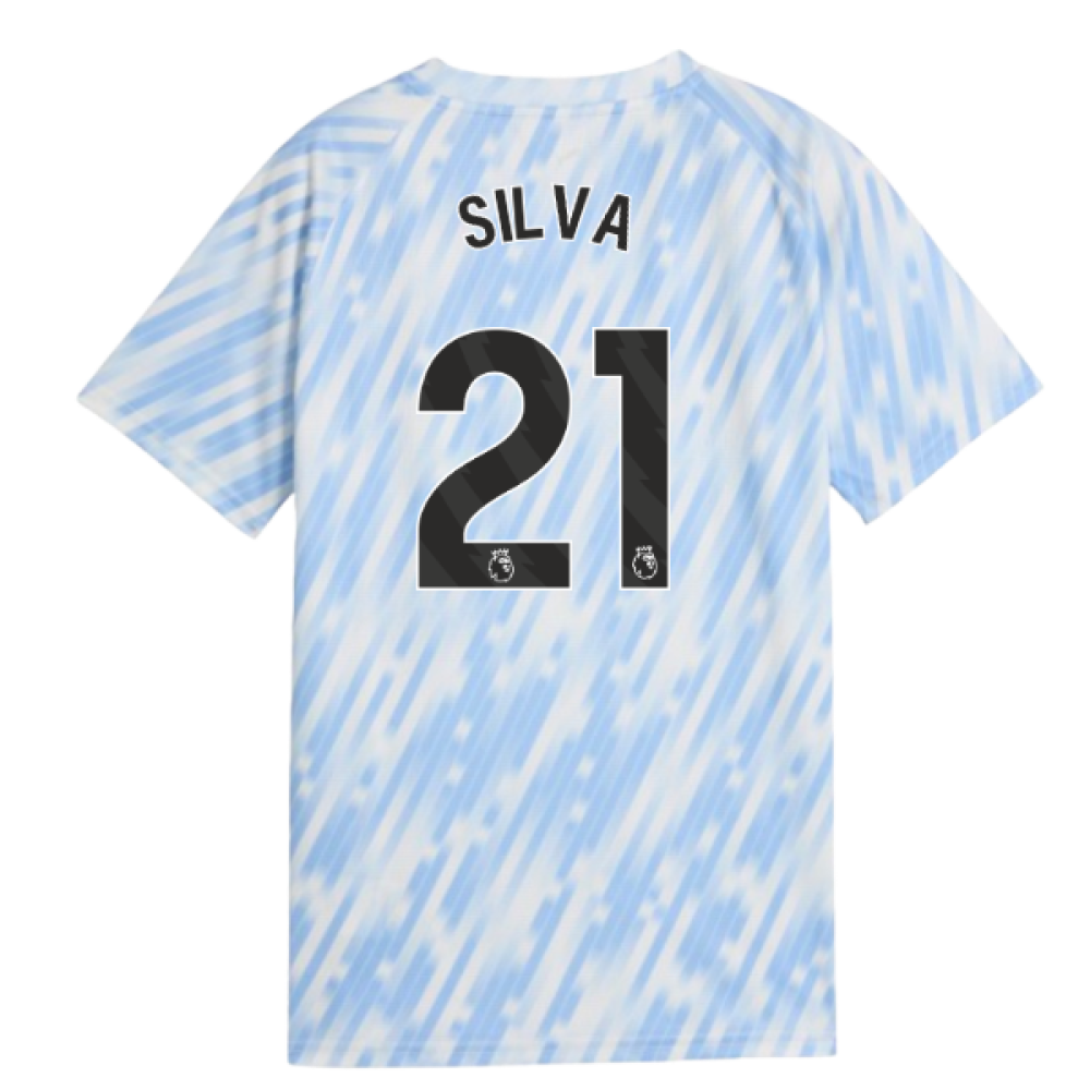 2025-2026 Man City Warm Up Jersey (Silver Sky) - Kids (Silva 21)