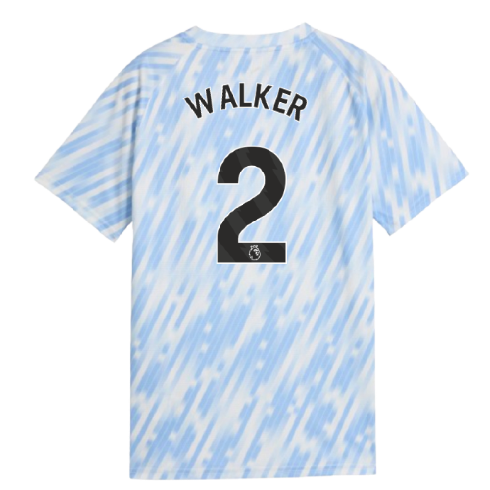 2025-2026 Man City Warm Up Jersey (Silver Sky) - Kids (Walker 2)