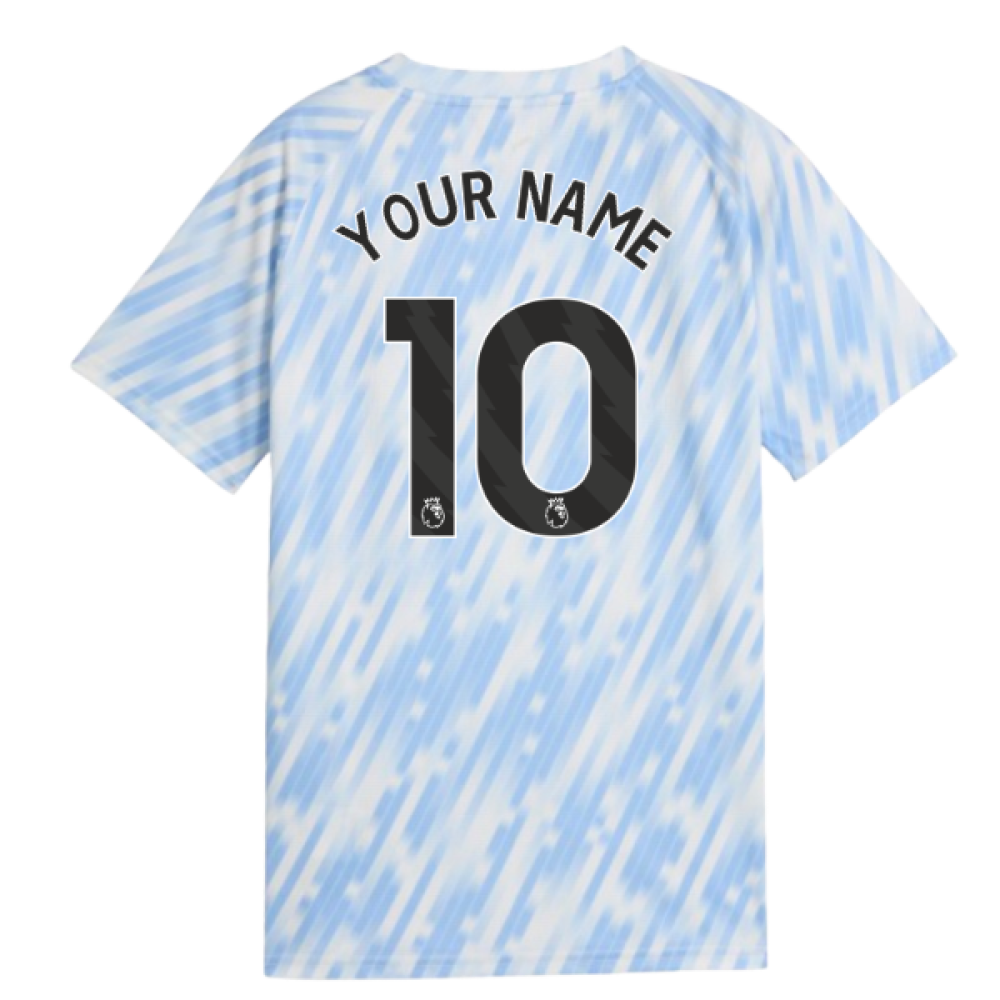 2025-2026 Man City Warm Up Jersey (Silver Sky) - Kids (Your Name)