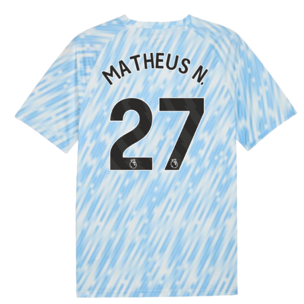 2025-2026 Man City Warm Up Jersey (Silver Sky) (Matheus N. 27)