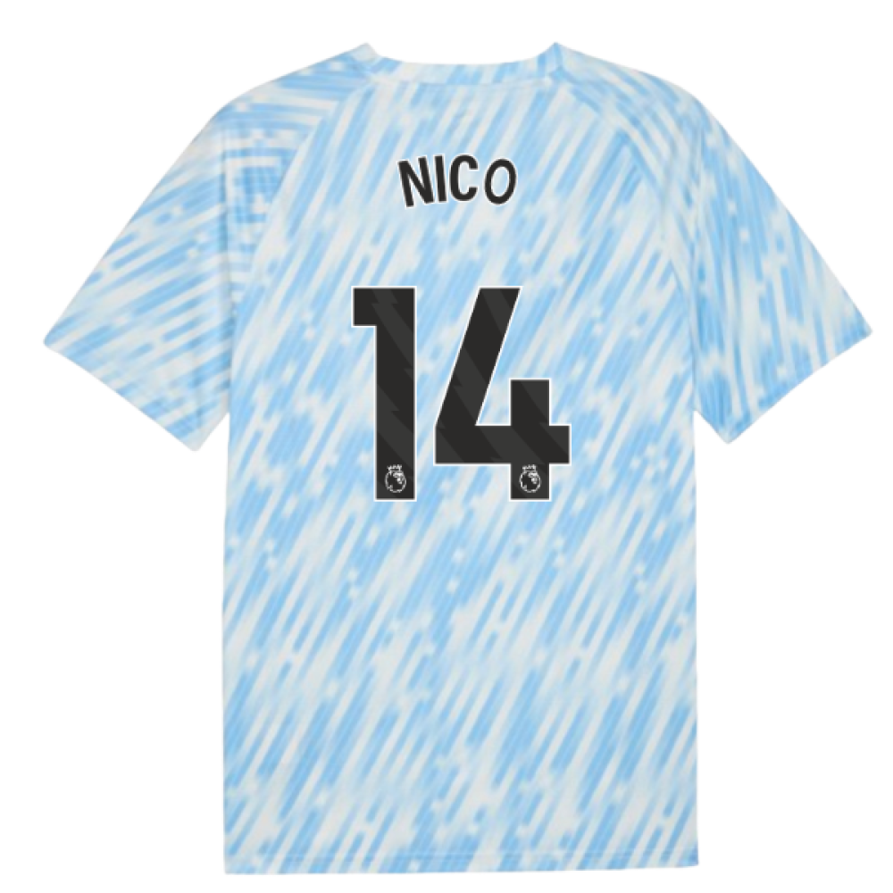 2025-2026 Man City Warm Up Jersey (Silver Sky) (Nico 14)
