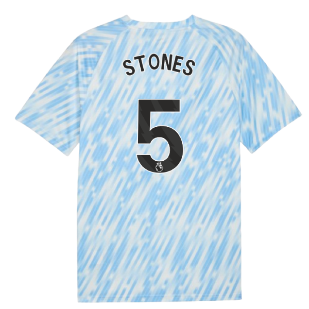 2025-2026 Man City Warm Up Jersey (Silver Sky) (Stones 5)