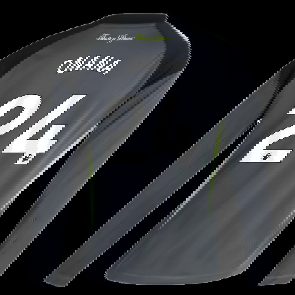 2025-2026 Man Utd Home Goalkeeper Shirt (Grey) - Kids (Onana 24)