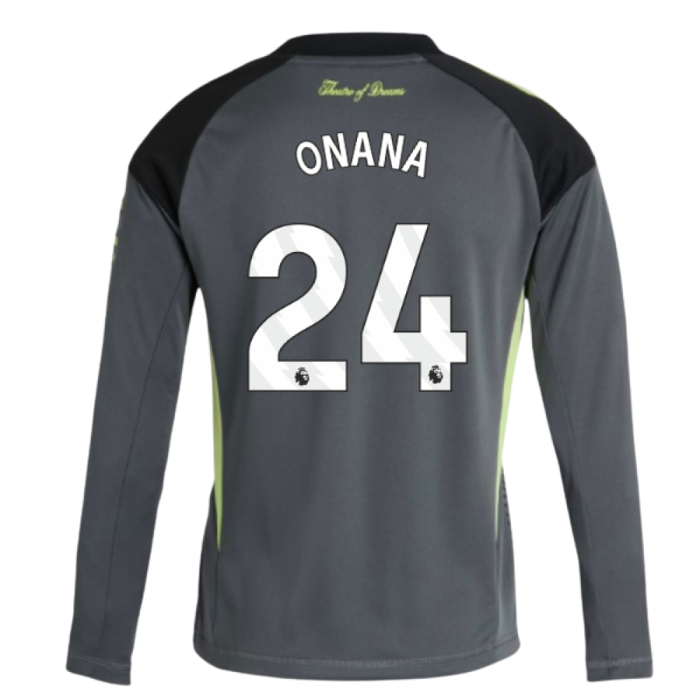 2025-2026 Man Utd Home Goalkeeper Shirt (Grey) - Kids (Onana 24)