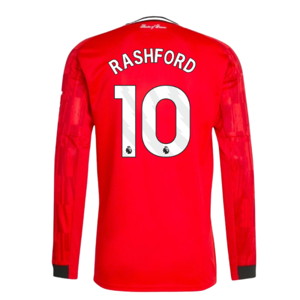 2025-2026 Man Utd Long Sleeve Home Shirt (Rashford 10)