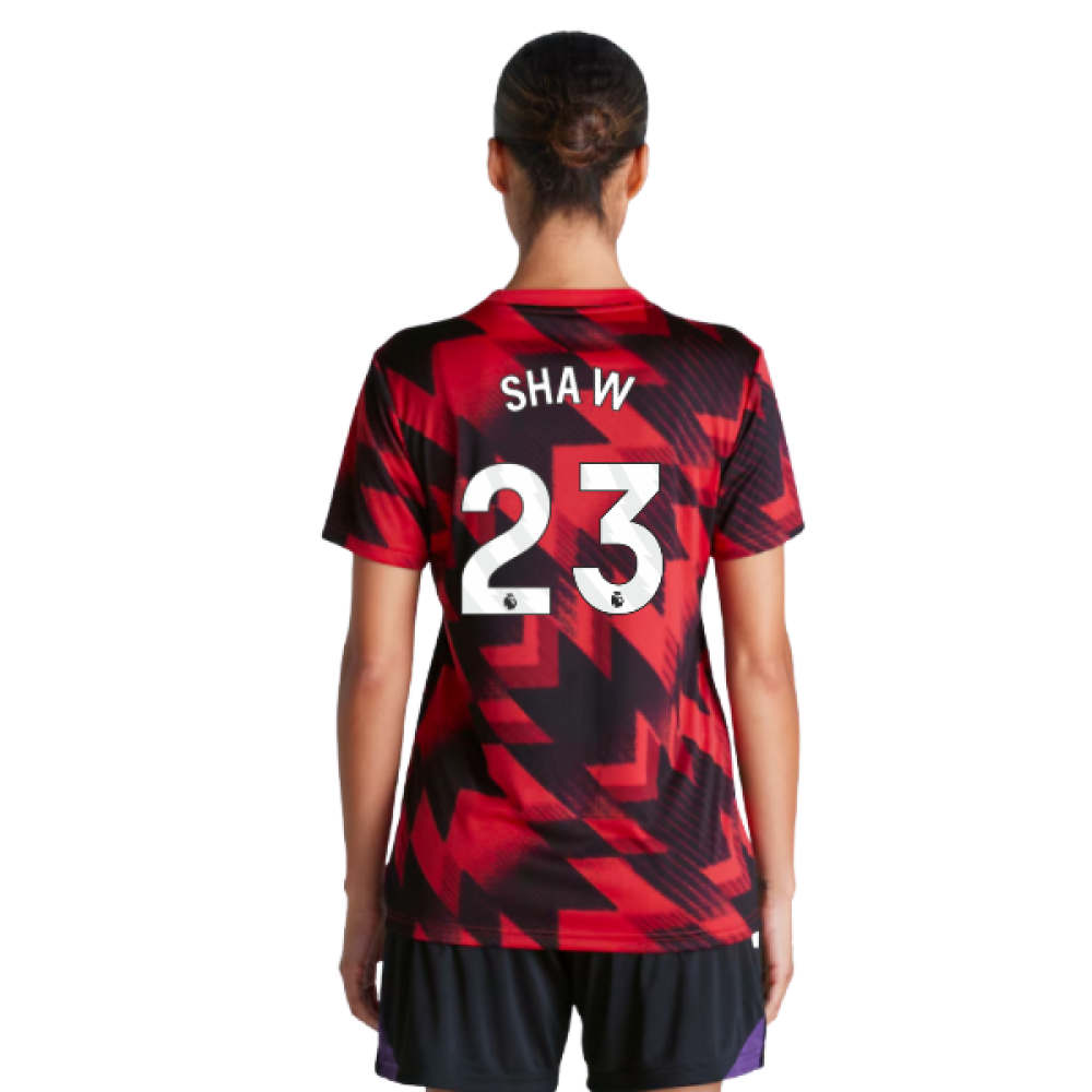 2025-2026 Man Utd Pre-Match Shirt (Red) - Womens (Shaw 23)