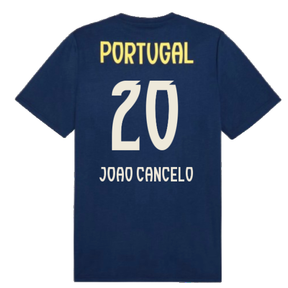 2025-2026 Portugal Casuals Tee (Persian Blue) (Joao Cancelo 20)