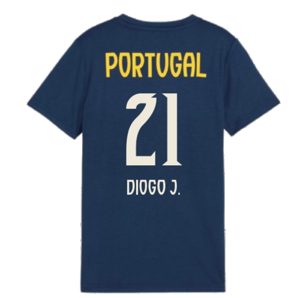 2025-2026 Portugal Casuals Tee (Persian Blue) - Kids (Diogo J. 21)