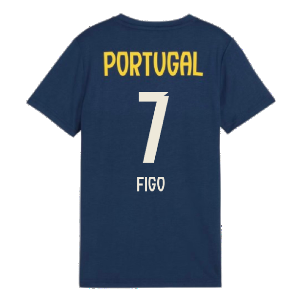 2025-2026 Portugal Casuals Tee (Persian Blue) - Kids (Figo 7)