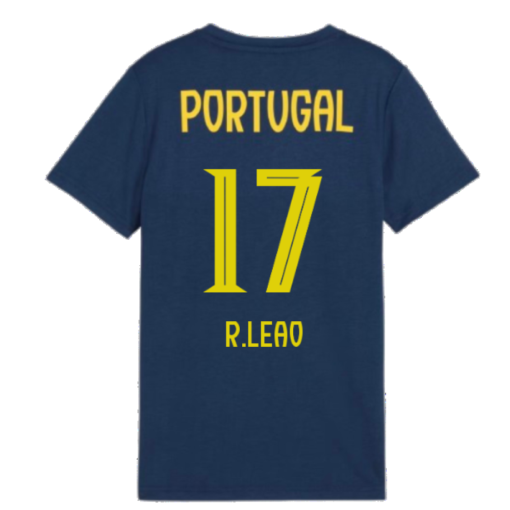 2025-2026 Portugal Casuals Tee (Persian Blue) - Kids (R.Leao 17)