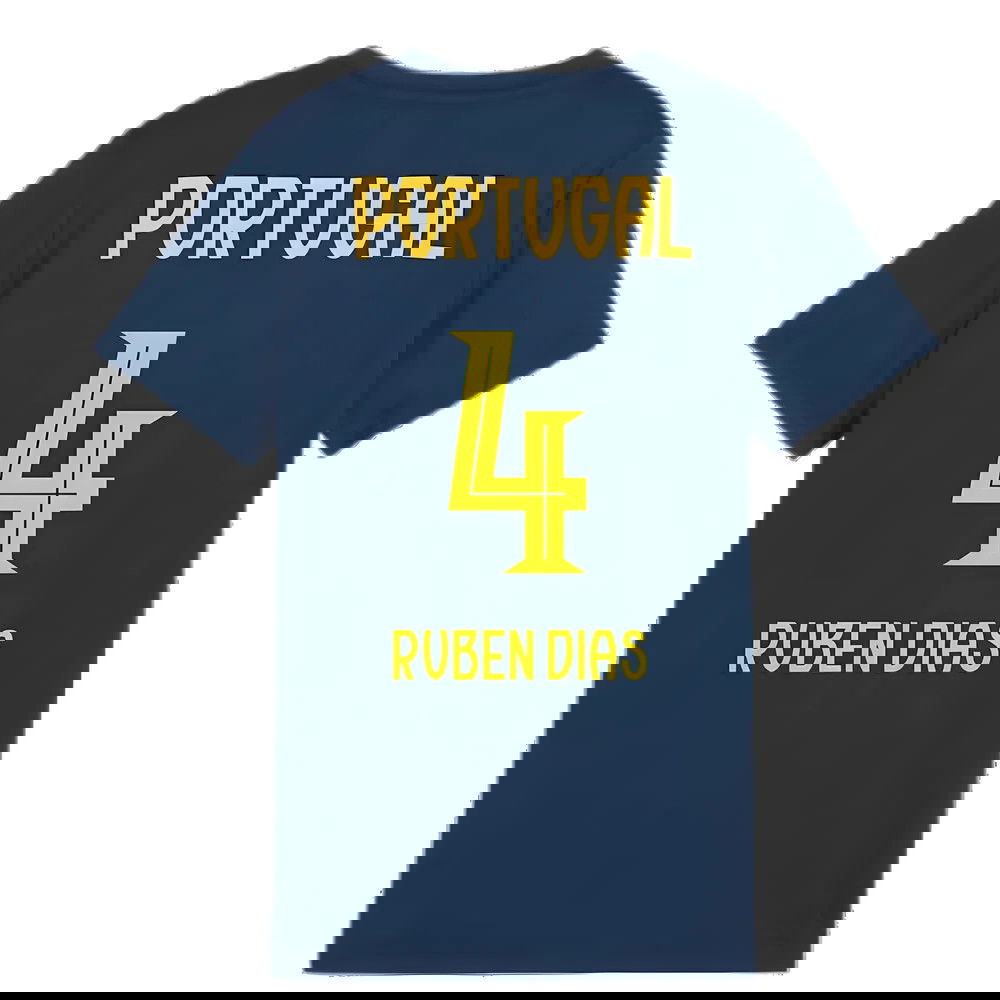 2025-2026 Portugal Casuals Tee (Persian Blue) - Kids (Ruben Dias 4)