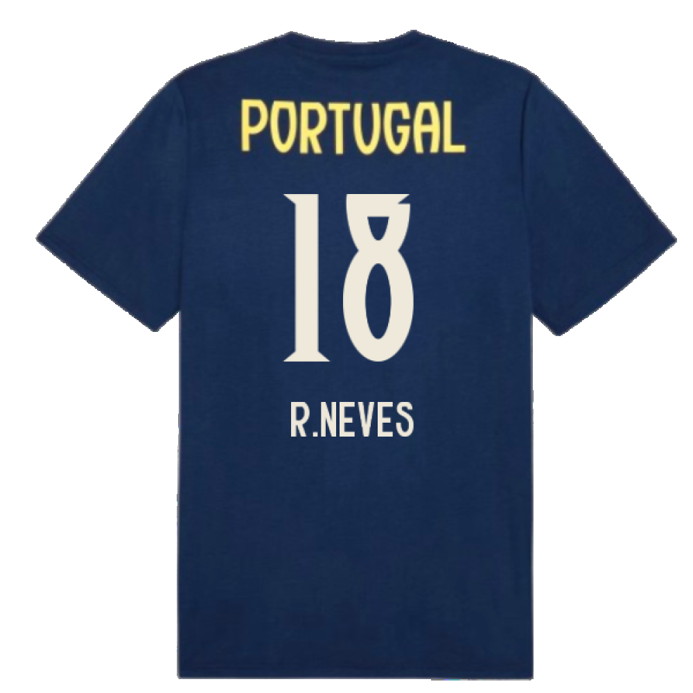 2025-2026 Portugal Casuals Tee (Persian Blue) (R.Neves 18)